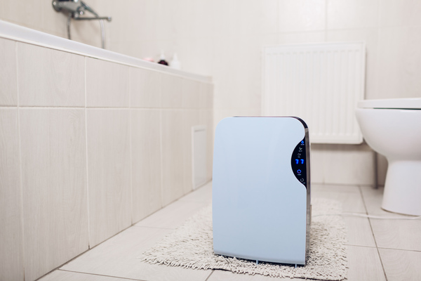 Dehumidifier controlling bathroom moisture