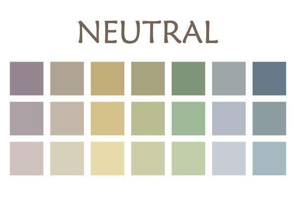 Diagram of Japandi neutral colour palette